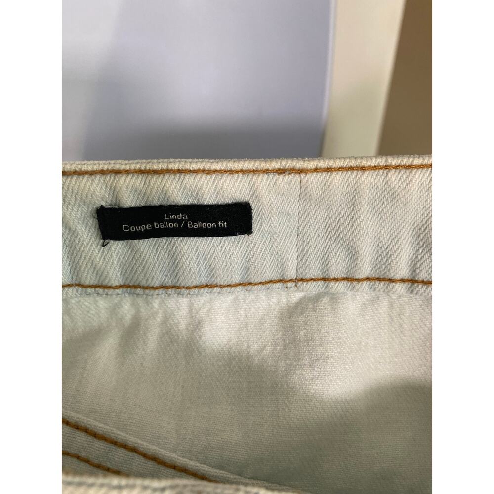 Frank & Oak Linda Balloon Tapered Leg High Rise Jeans Ivory Denim Size 29 - Picture 12 of 14